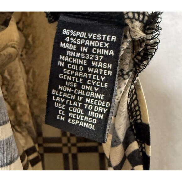 Mlle Gabrielle Tan Black Print Travel Knit Skirt Women's Size 3x Business Casual - Picture 11 of 15